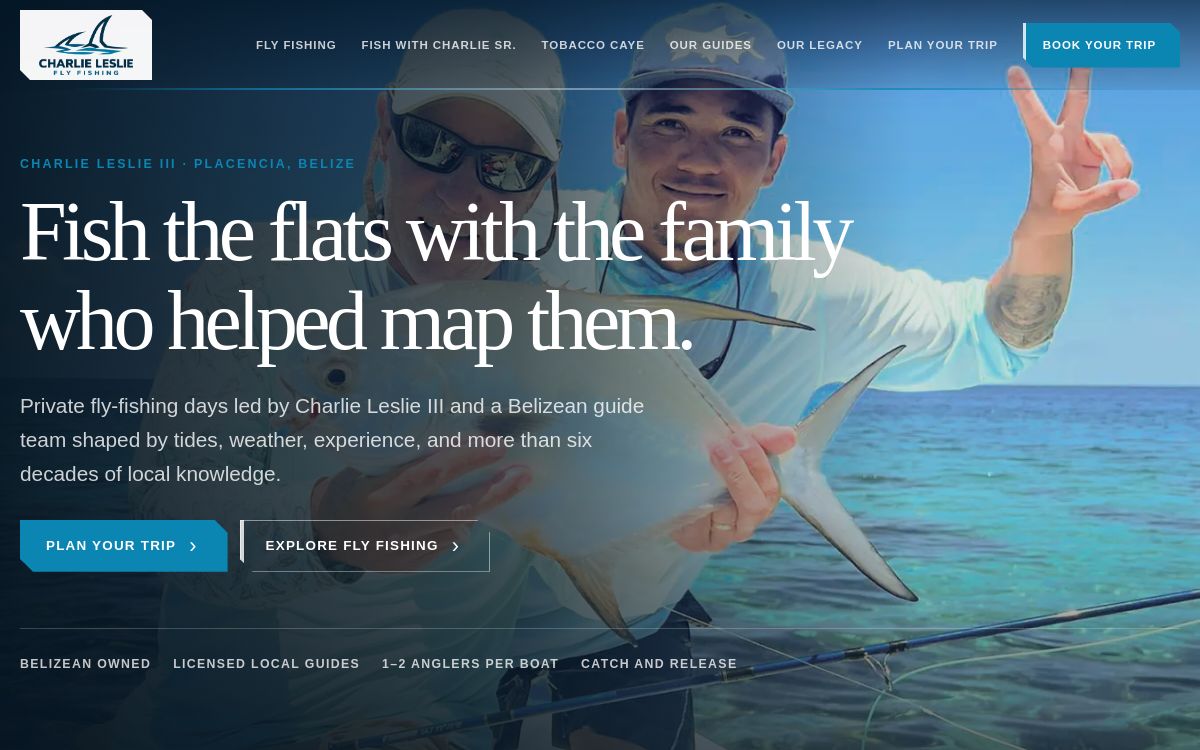 Charlie Leslie Fly Fishing website homepage